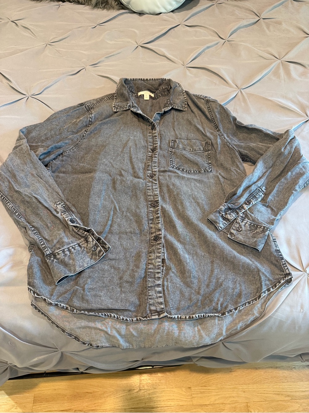 Como Vintage Washed Gray Button-Down Shirt